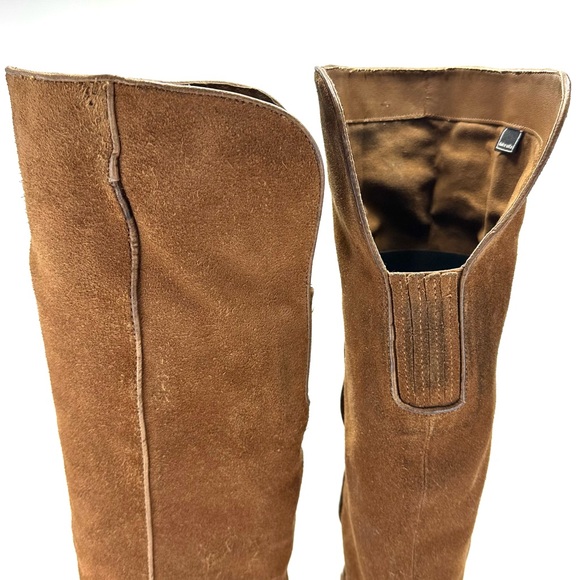 DOLCE VITA OHANNA BROWN GENUINE SUEDE BLOCK HEEL OVER-THE-KNEE/THIGH HIGH BOOTS - Picture 10 of 13